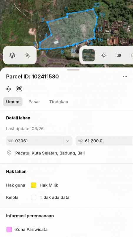 dijual tanah pecatu indah raya