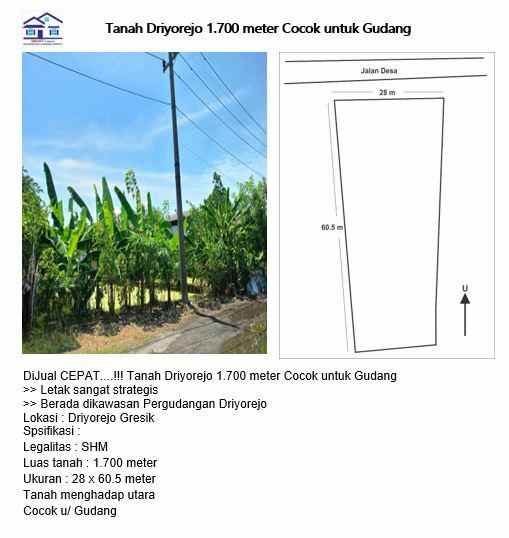 dijual tanah pergudangan cangkir