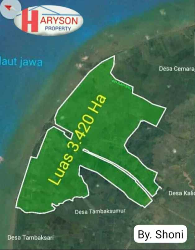 dijual tanah pertanian 3420 hektar karawang