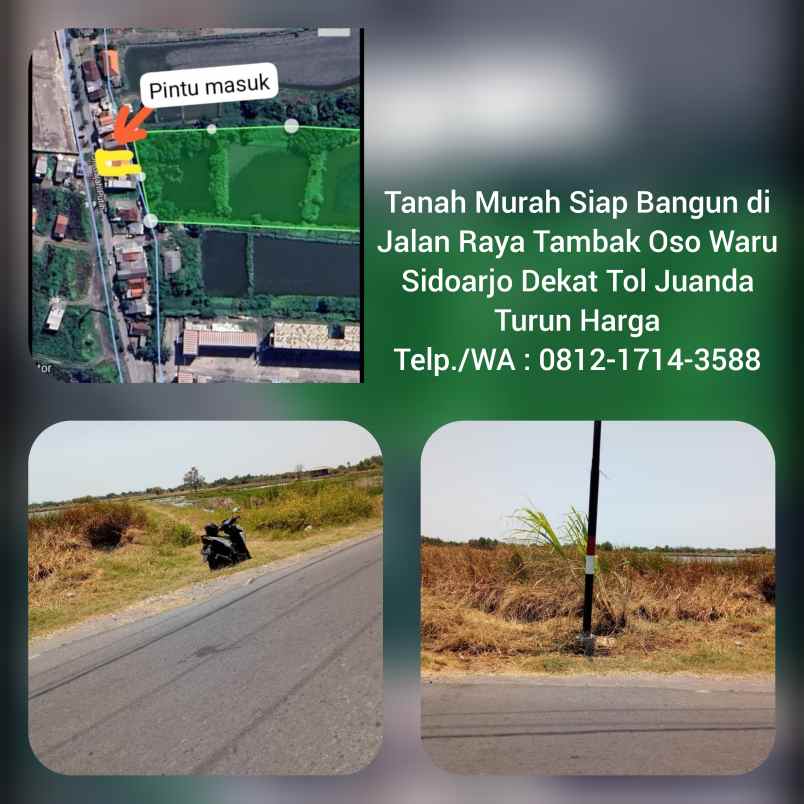 dijual tanah raya tambak oso