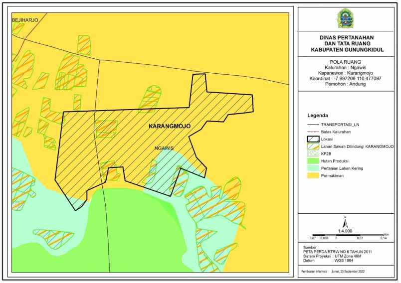 dijual tanah rejosari ngawis kec