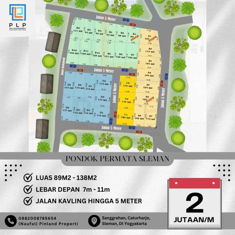 dijual tanah sanggrahan caturharjo