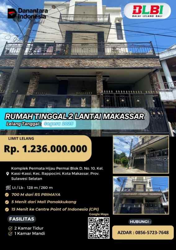 jual lelang rumah 2 lantai
