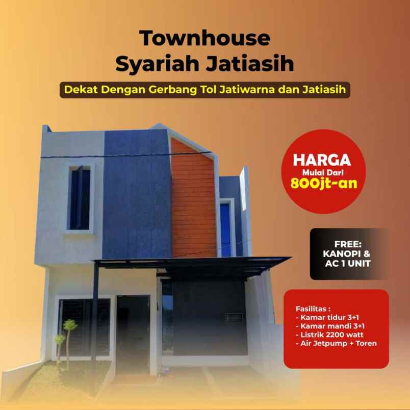 jual rumah di jatiasih 2 lantai dp hanya 50 persen