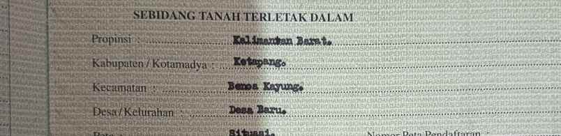 jual tanah ketapang desa baru benua kayong kalbar