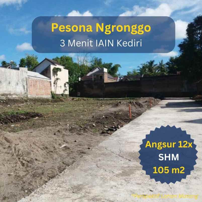 kavling kota kediri hanya 3 jt an m2 legalitas shm