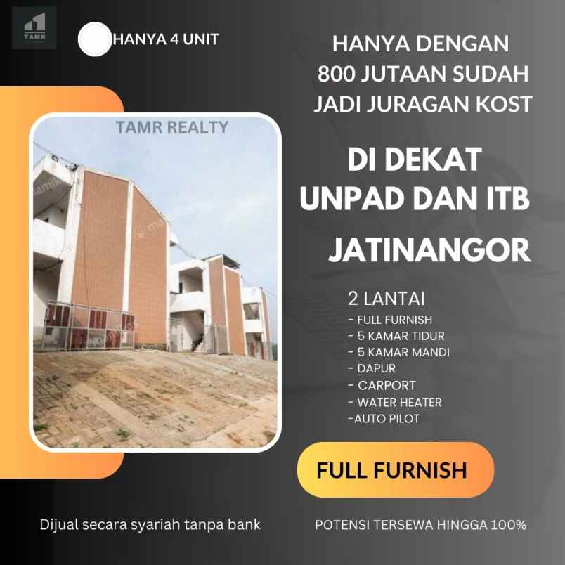 kosan mahasiswa jatinangor sumedang dijual dekat unpad