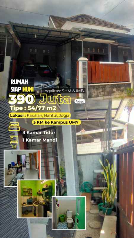 rumah cluster cuma 3 km 7 menit ke kampus umy jogja