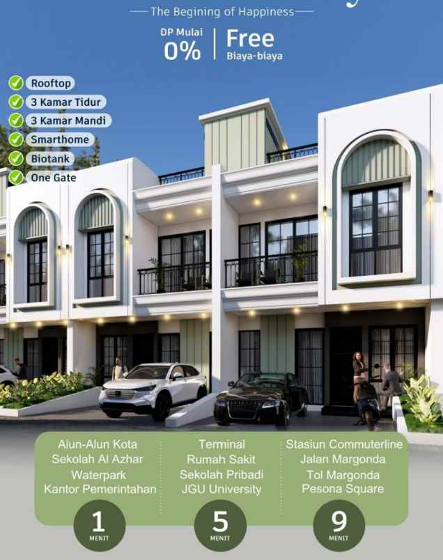 rumah cluster exclusive area grand depok city