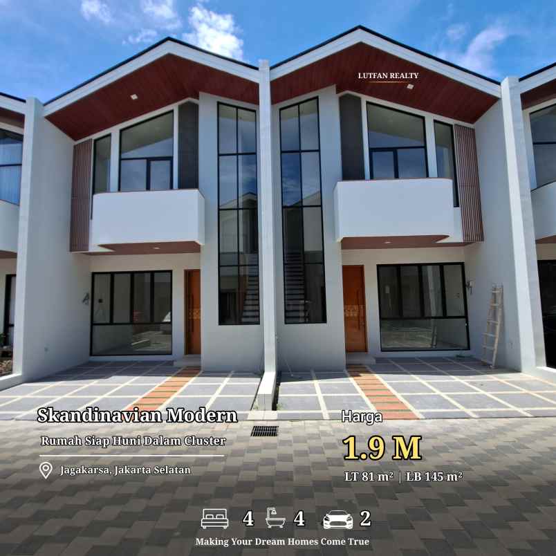 rumah cluster modern scandinavian jagakarsa
