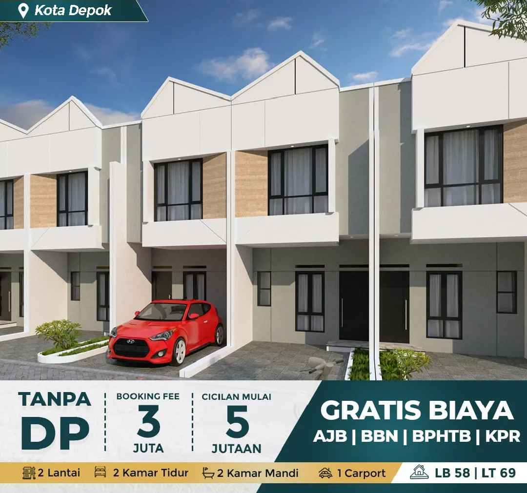 rumah murah cukup dp 3 juta di tanah baru beji depok