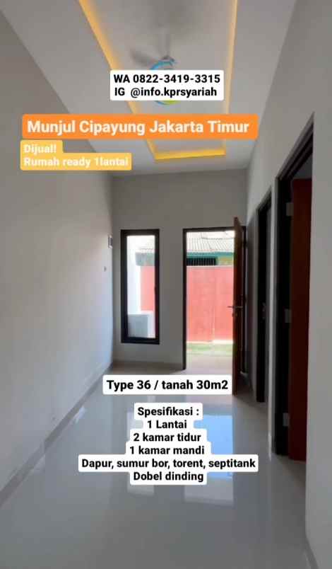 rumah ready 1lantai munjul cipayung jakarta timur