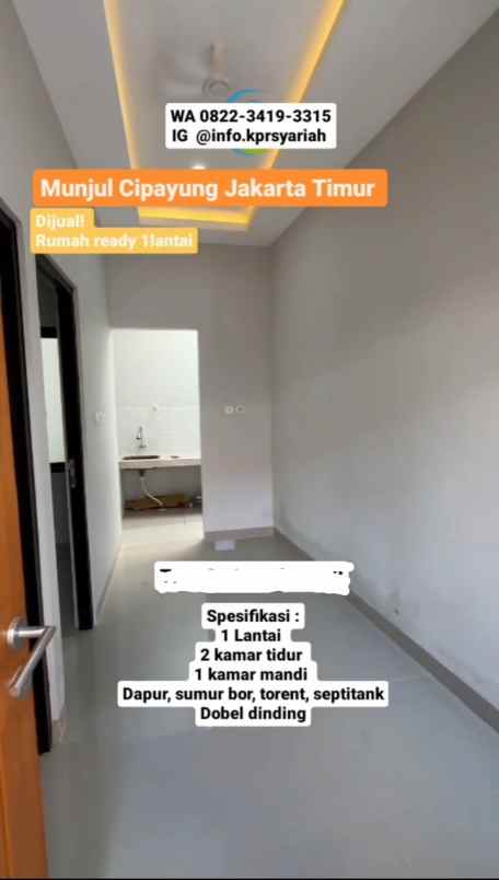 rumah ready 1lantai munjul cipayung jakarta timur