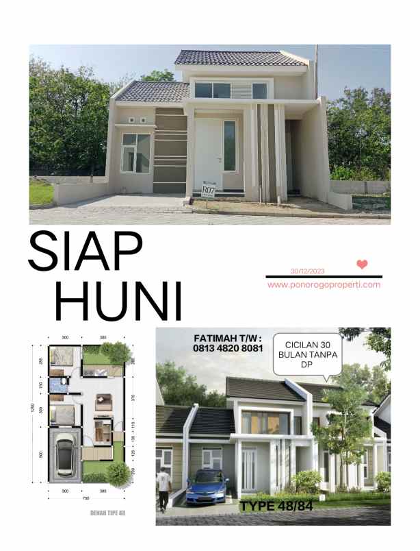 rumah ready stock type 48 syariah ponorogo siap huni