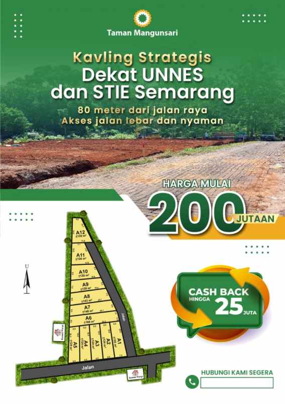 tanah murah dekat unnes dan stie gunungpati semarang