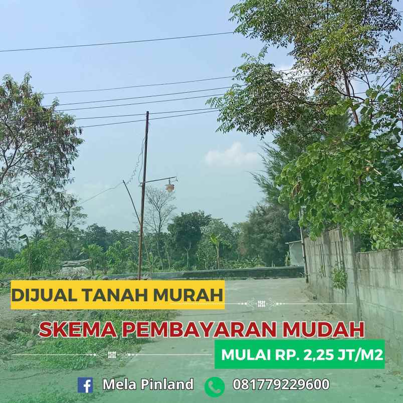 tanah murah rp 2 25jt hanya 4 menit dari jl magelang