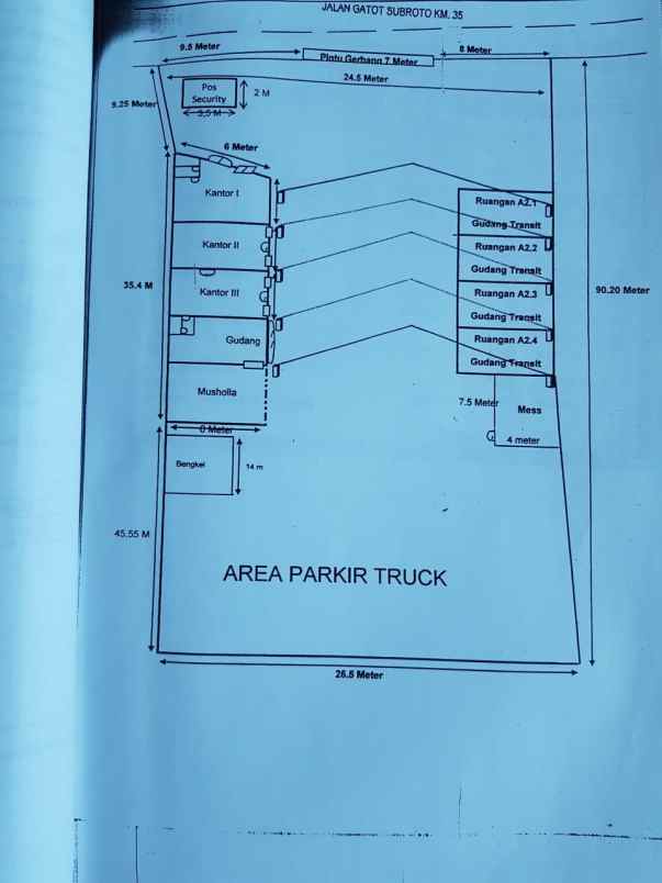 dijual ruko gudang kantor jl gatot subroto jababeka