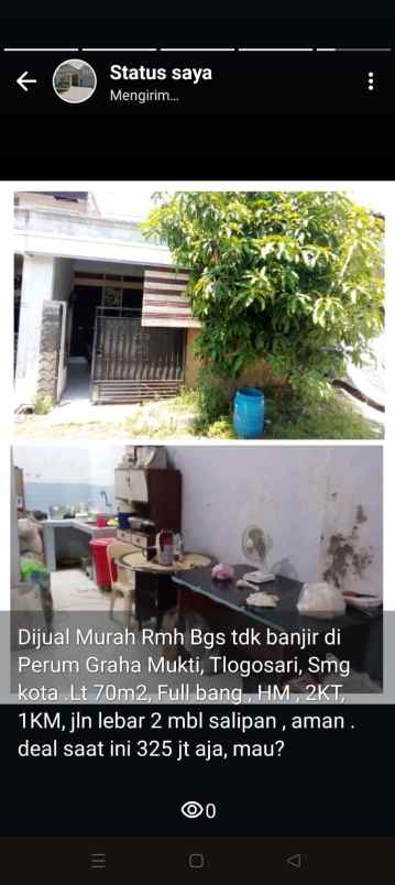 dijual rumah di perum graha mukti tlogosari semarang