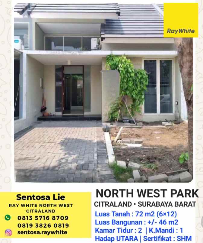 dijual rumah jalan north west park