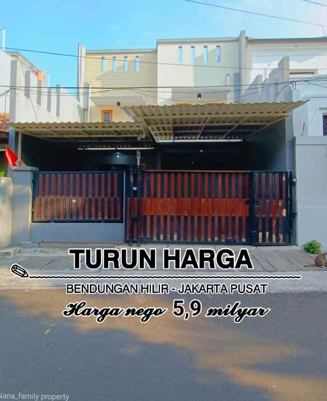 dijual rumah jalan raya bendungan hilir