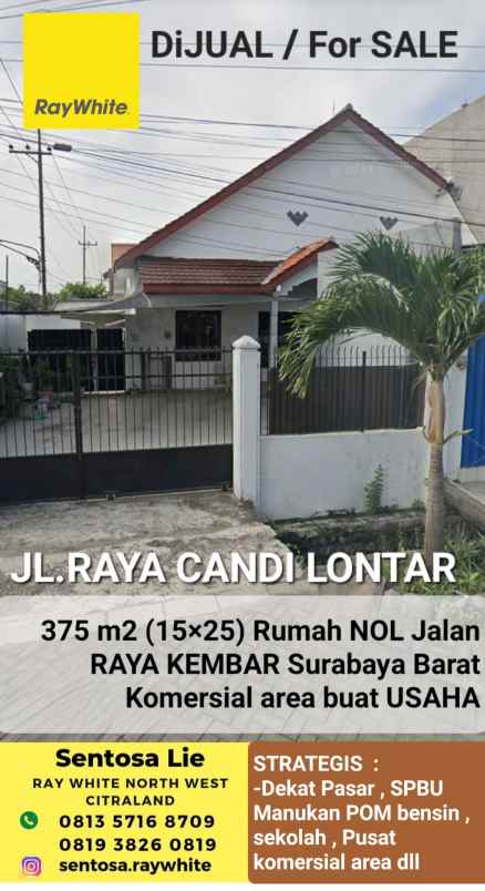 dijual rumah jalan raya candi lontar