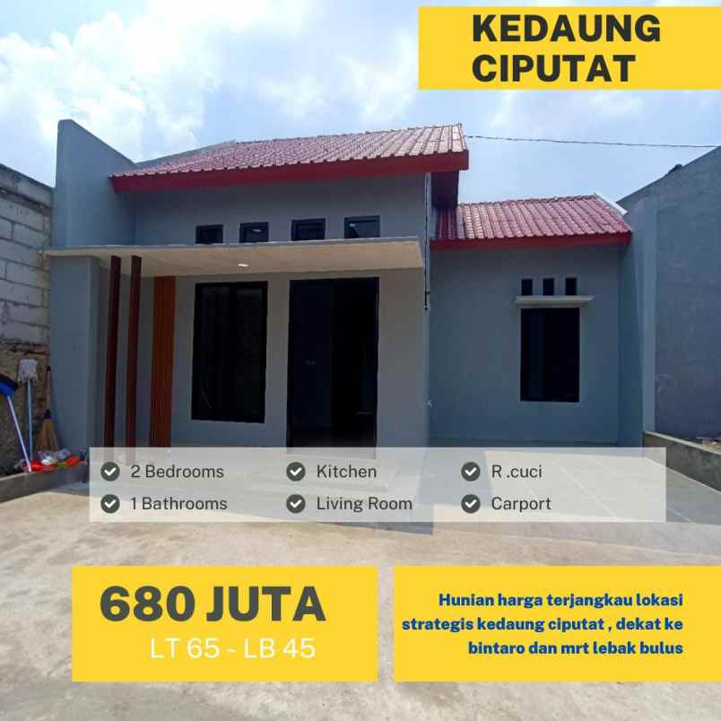 dijual rumah jalan raya sawah baru