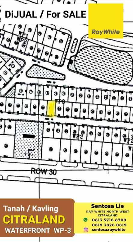 dijual tanah jalan waterfront citraland