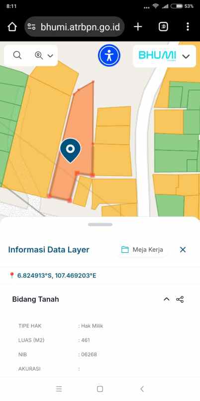 dijual tanah jl cikamuning sadang ciburuy