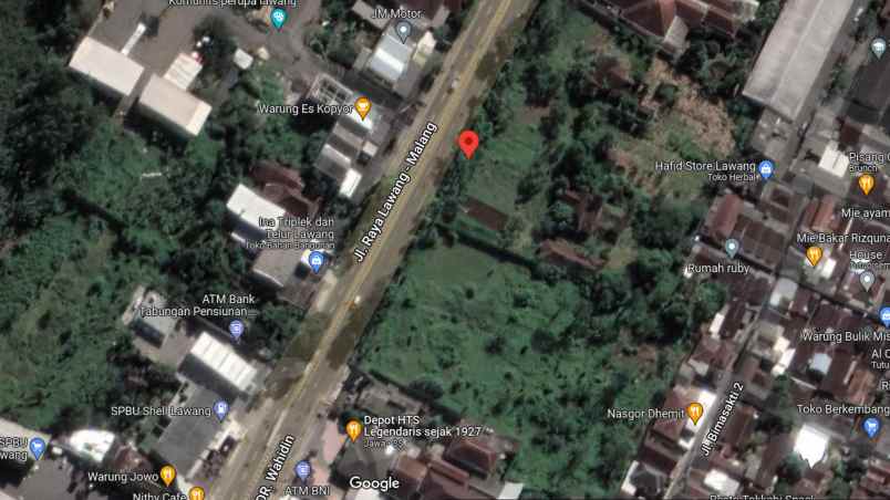 dijual tanah jl dr wahidin lawang