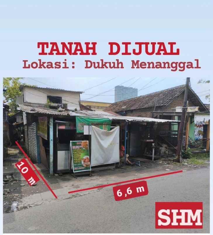 dijual tanah jl dukuh menanggal kec