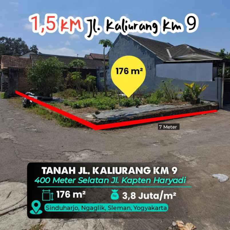 dijual tanah jl kaliurang km 9