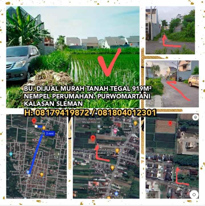 dijual tanah purwomartani kalasan