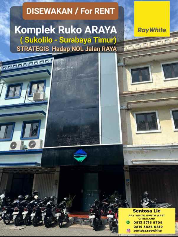 disewakan ruko gudang kantor ruko araya
