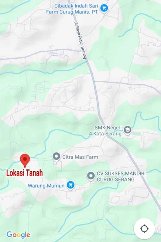 jual tanah curug serang banten