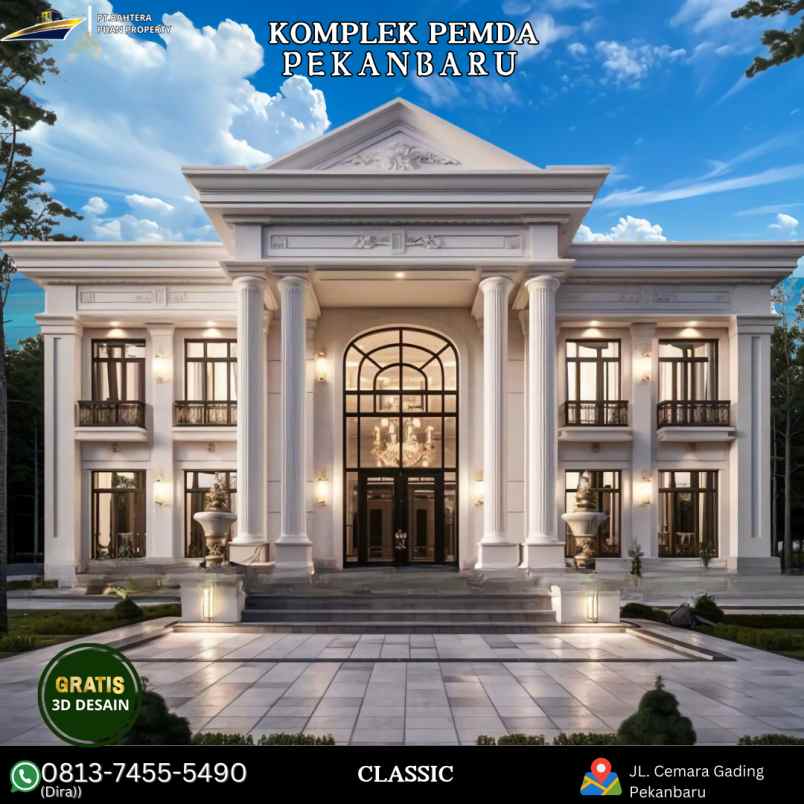 rumah 2 lantai bebas desain di pekanbaru riau