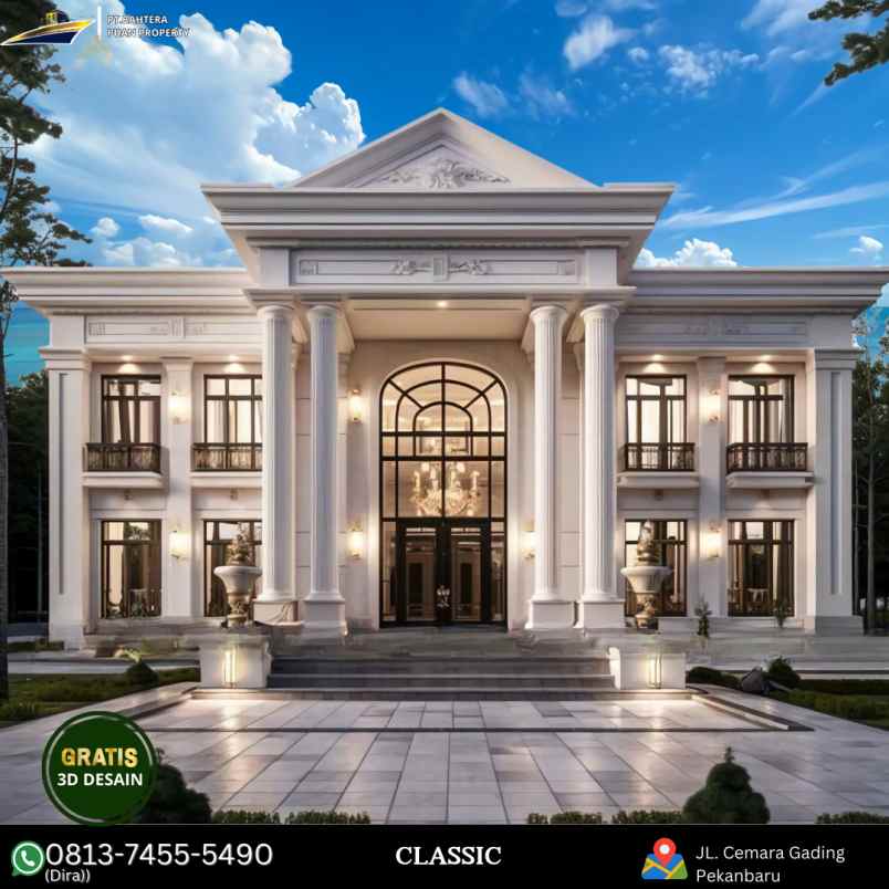 rumah 2 lantai bebas desain di pekanbaru riau