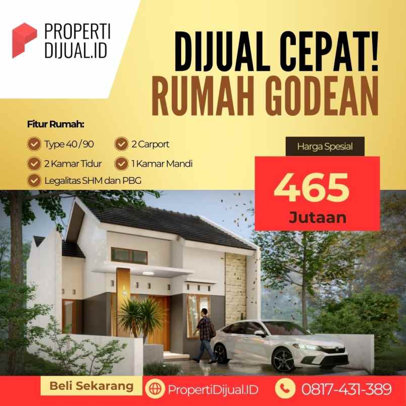 rumah dijual barat pasar godean jogja