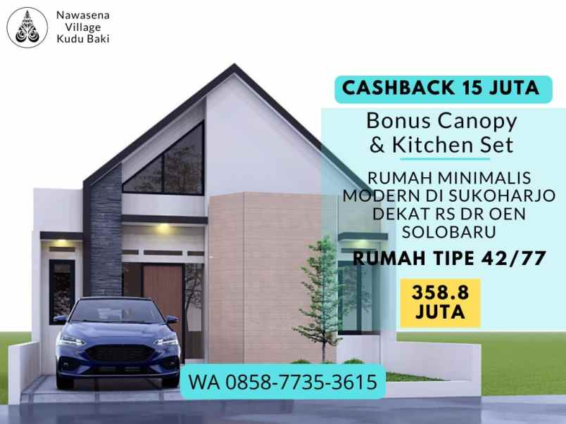 rumah dijual di selatan solobaru cashback 15 juta