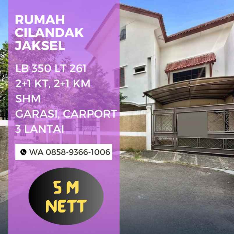 rumah jaksel cilandak fatmawati 3 lantai cakep luas