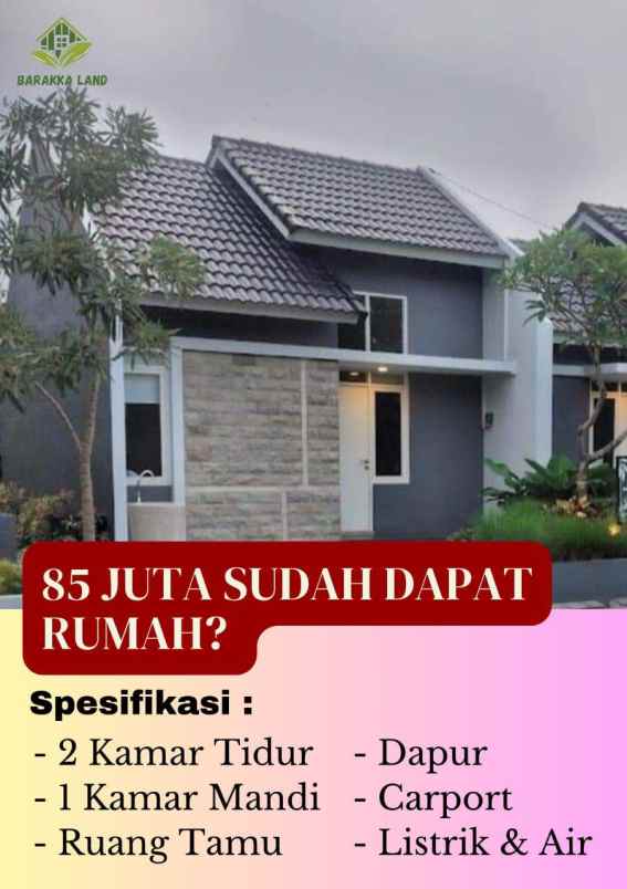 rumah kavling cantik barakka land di kedamean