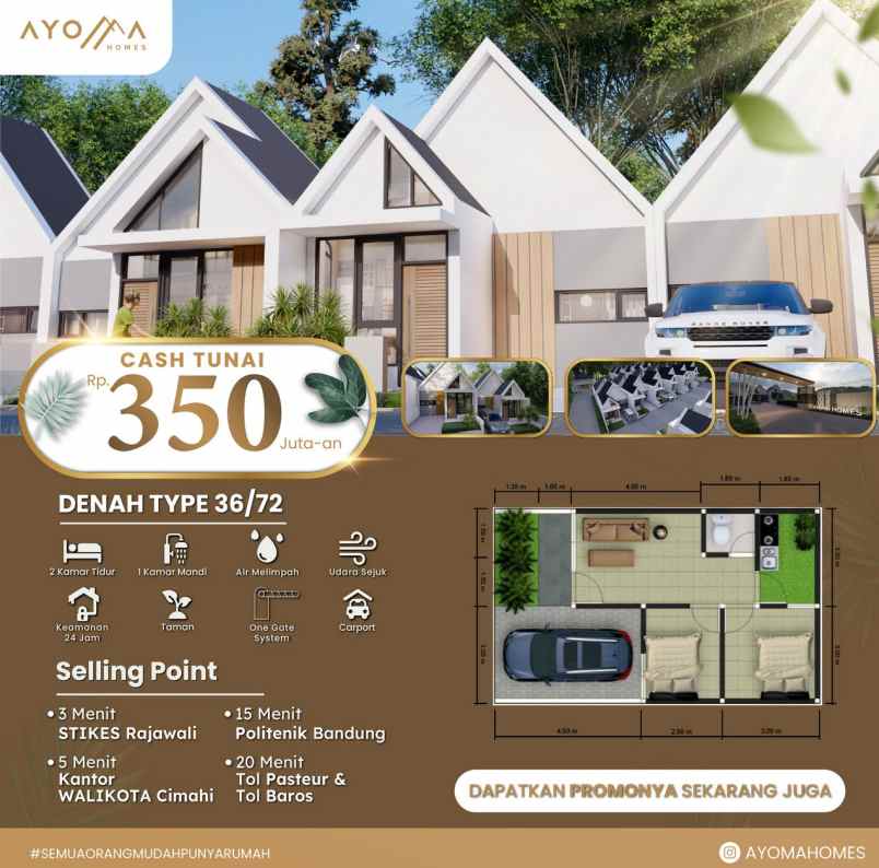 rumah modern dan strategis ayoma homes