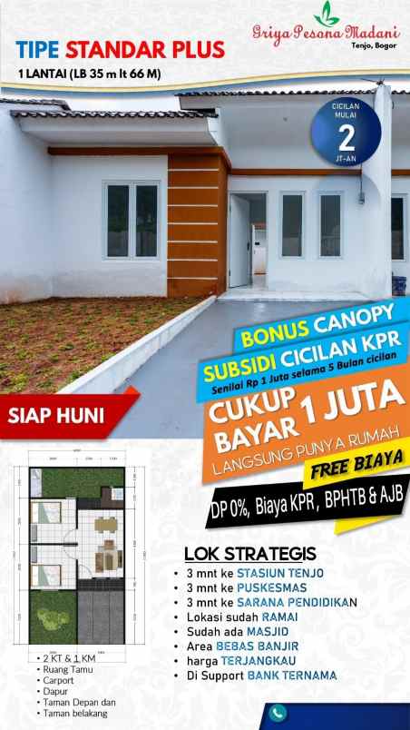rumah siap huni 3 menit ke stasiun tenjo