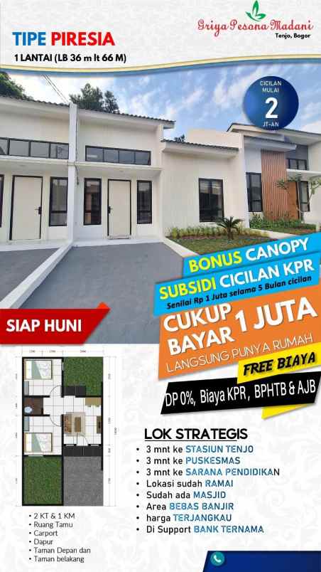 rumah siap huni 3 menit ke stasiun tenjo