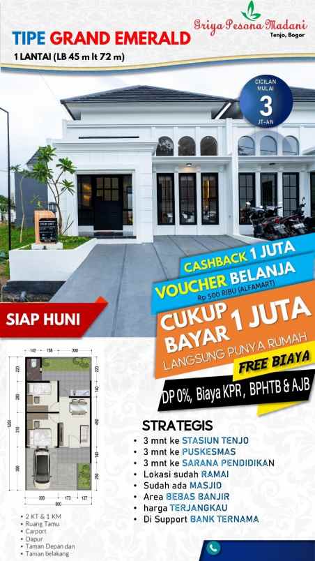 rumah siap huni 3 menit ke stasiun tenjo