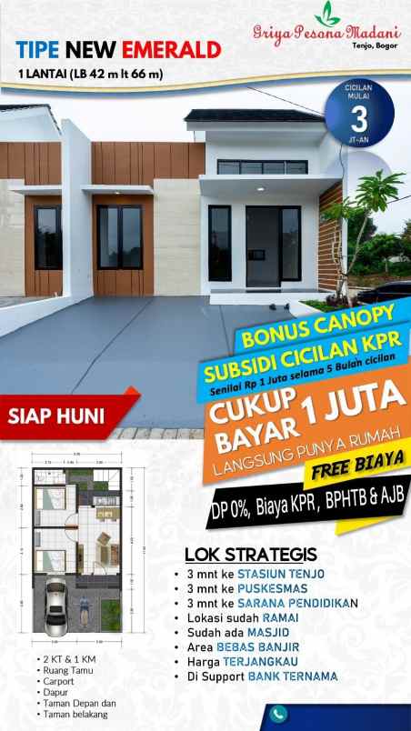 rumah siap huni 3 menit ke stasiun tenjo
