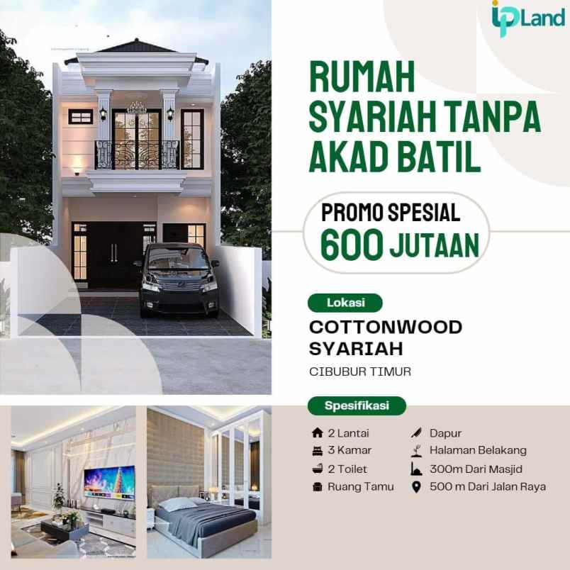 rumah syariah developer minimalis di cibubur timur