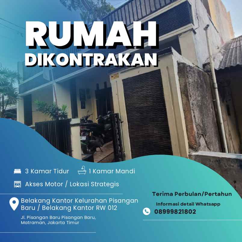 rumah wilayah matraman di kontrakan bu hj entin