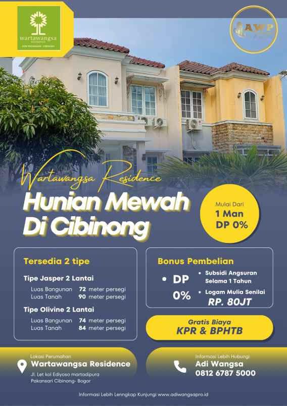 wartwawangsa residence perumahan di cibinong tanpa dp