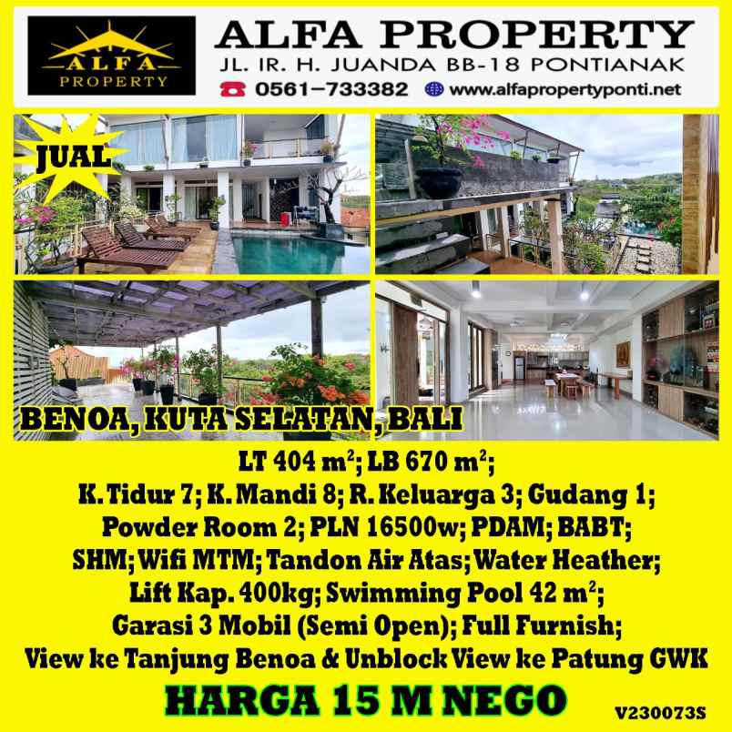 alfa property villa benoa kuta selatan kota bali