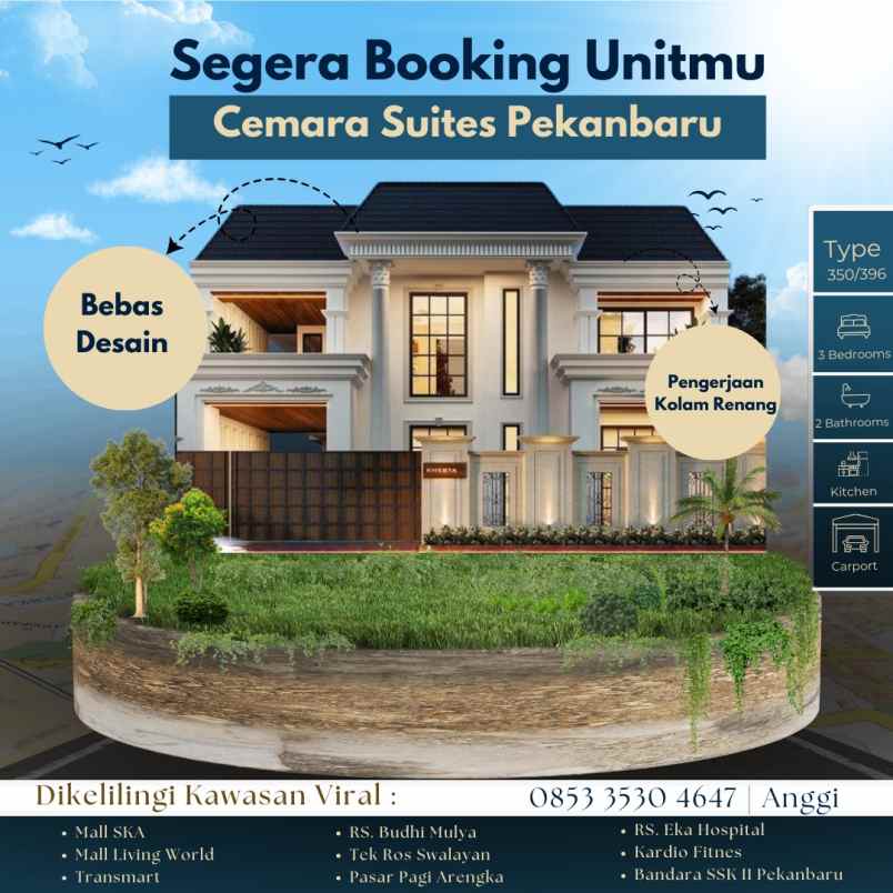 cemara suites di kawasan komplek pemda kota pekanbaru